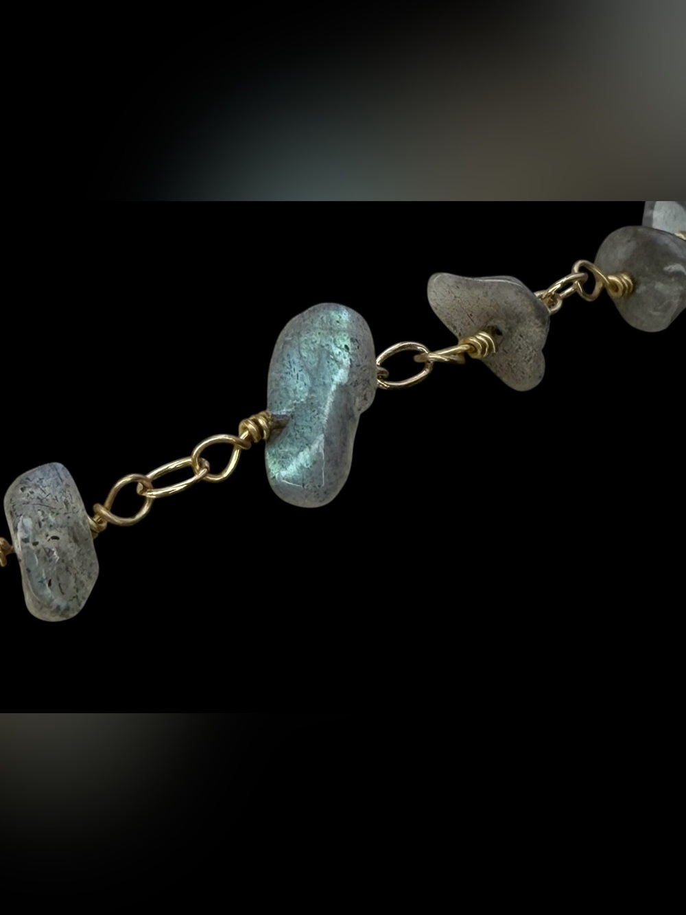 Stunning Authentic Labradorite Gemstone Chain Handmade Bracelet